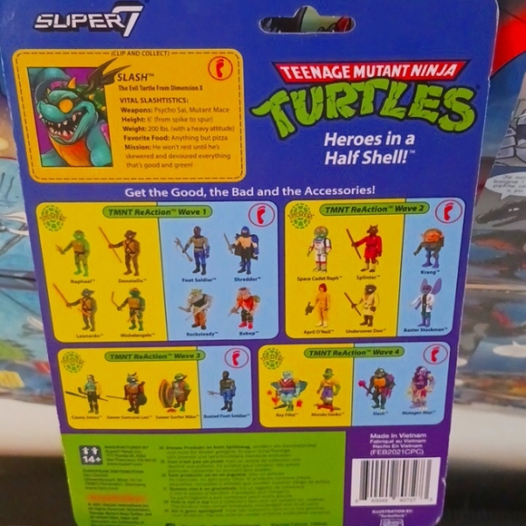 Teenage Mutant Ninja Turtles (Slash) ReAction Figures, OneSize, Green. - Picture 3 of 6